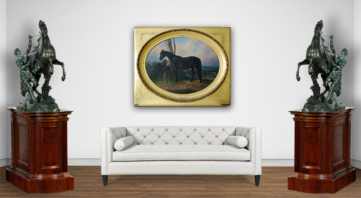 Сверчков Николай Егорович. Орловская кобыла с жеребенком